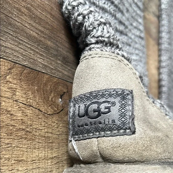 UGG Gray Knit Button Boots - Picture 2 of 5